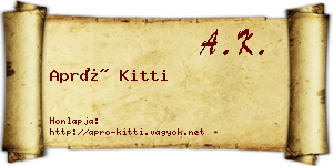 Apró Kitti névjegykártya