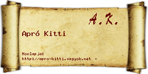 Apró Kitti névjegykártya