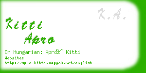 kitti apro business card